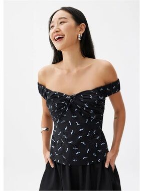 Love Bonito Floral Off Shoulder Top
